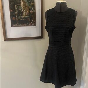 White House Black Market Textured Black Mini Dress